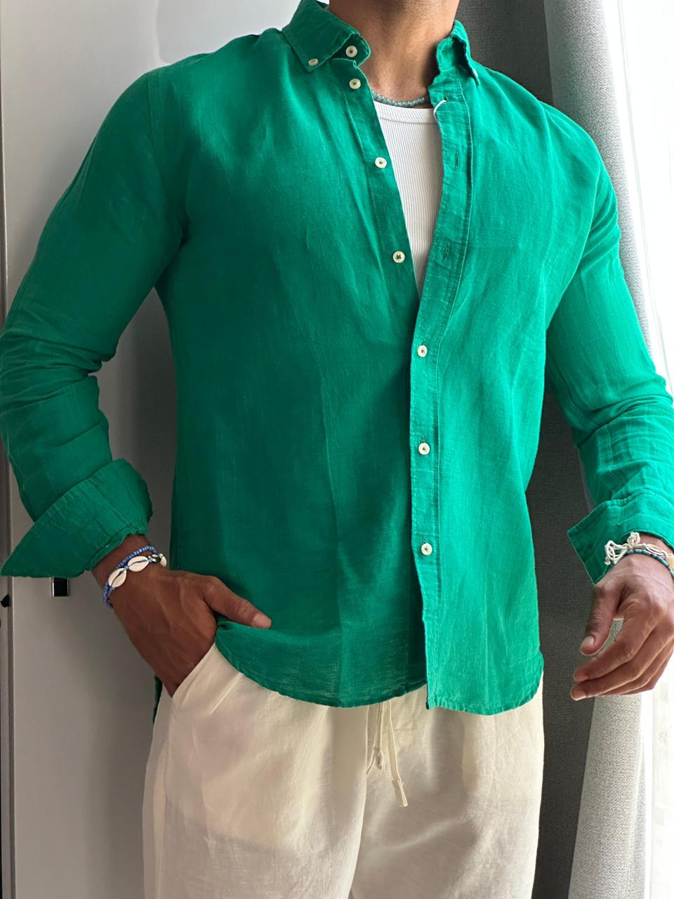 Basic relaxed fit linen shirt