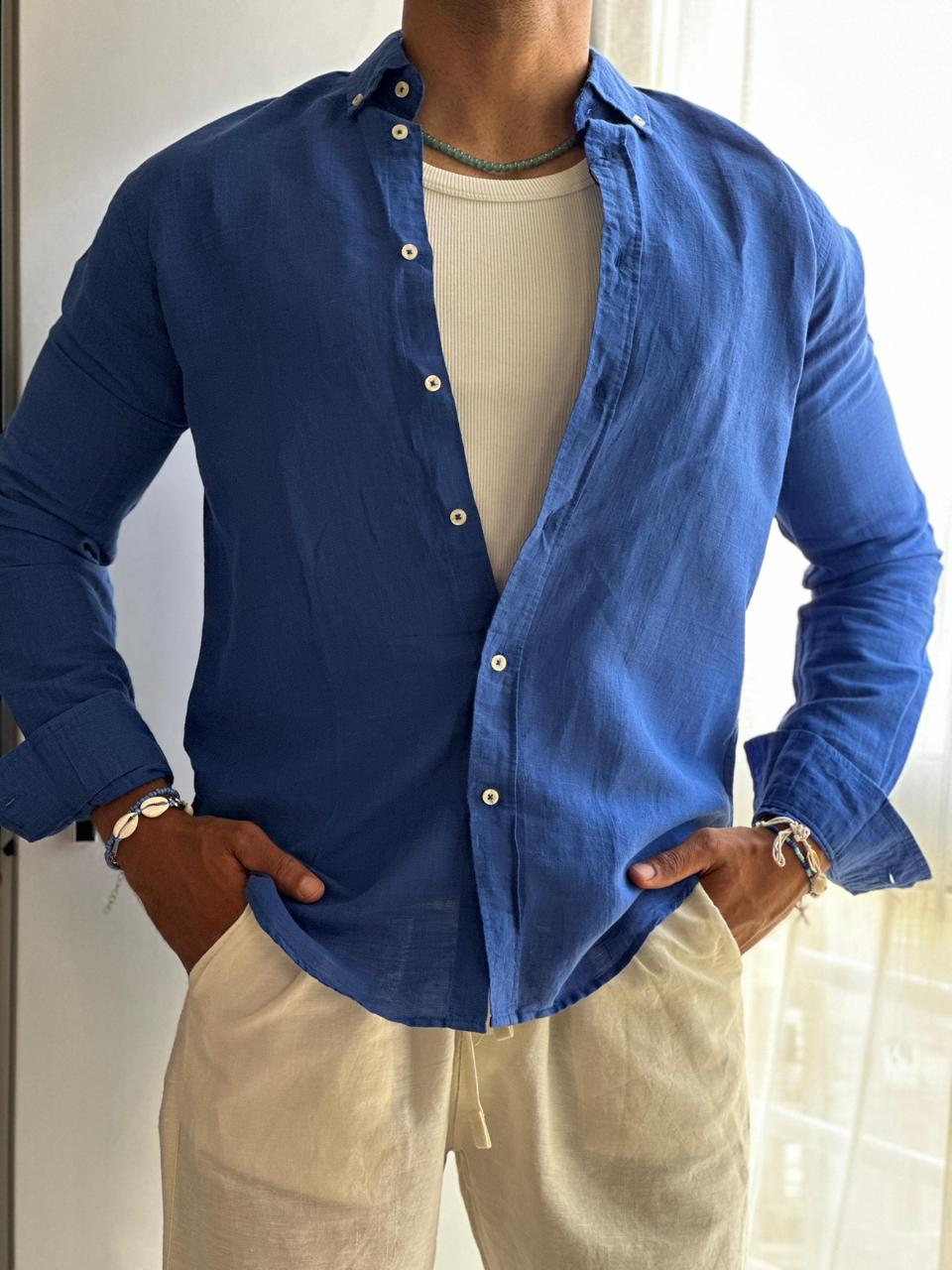 Basic relaxed fit linen shirt