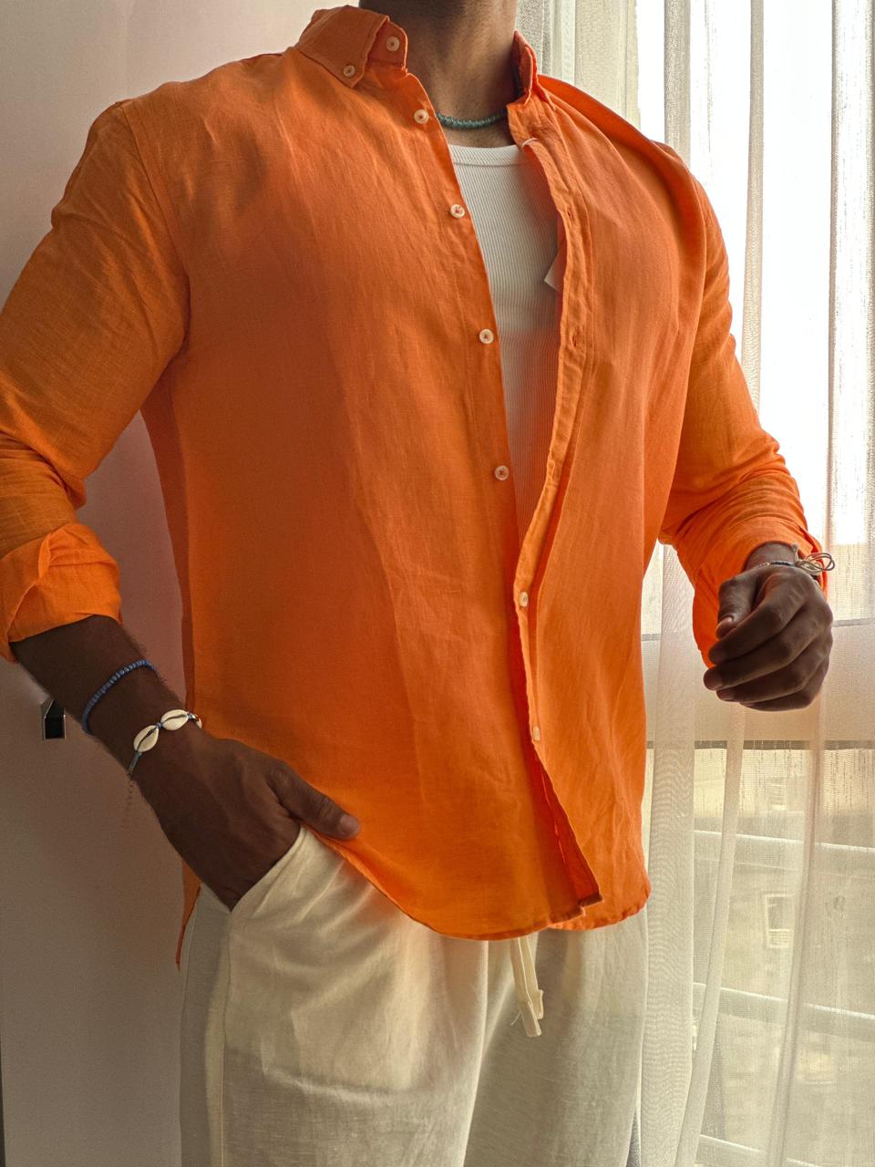 Basic relaxed fit linen shirt