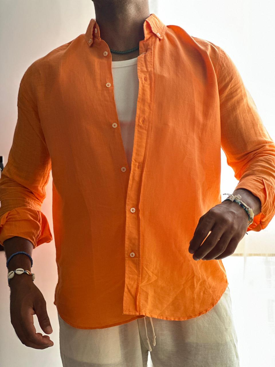 Basic relaxed fit linen shirt