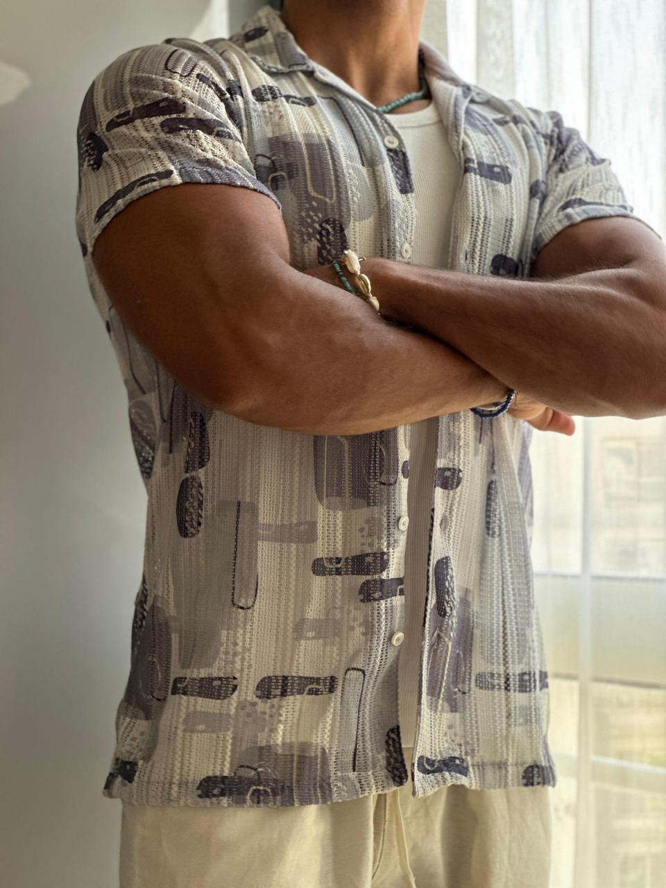 Abstract print shirt relaxed fit